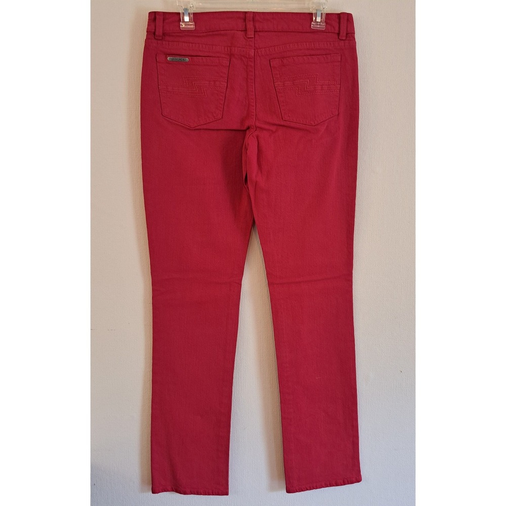Jordache Slim Straight Jeans 29 Cherry Red Morgan Mid Rise Stretch 1374-442